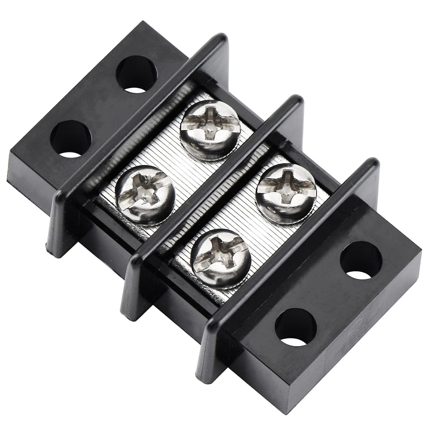GLOSO Terminal Blocks Double Row Stainless 11 mm Pitch TBC, Marine Grade, 12-22 AWG Cu, 25A/300V - 1 Pack, 2 Poles