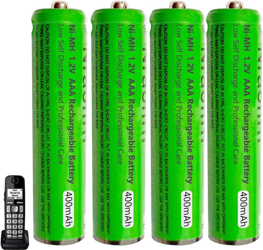 4 Pack NI-MH AAA Rechargeable Battery for Panasonic, 1.2V 400mah AAA Rechargeable Batteries for Panasonic Cordless Phones Handset, Remote Controls, Electronics