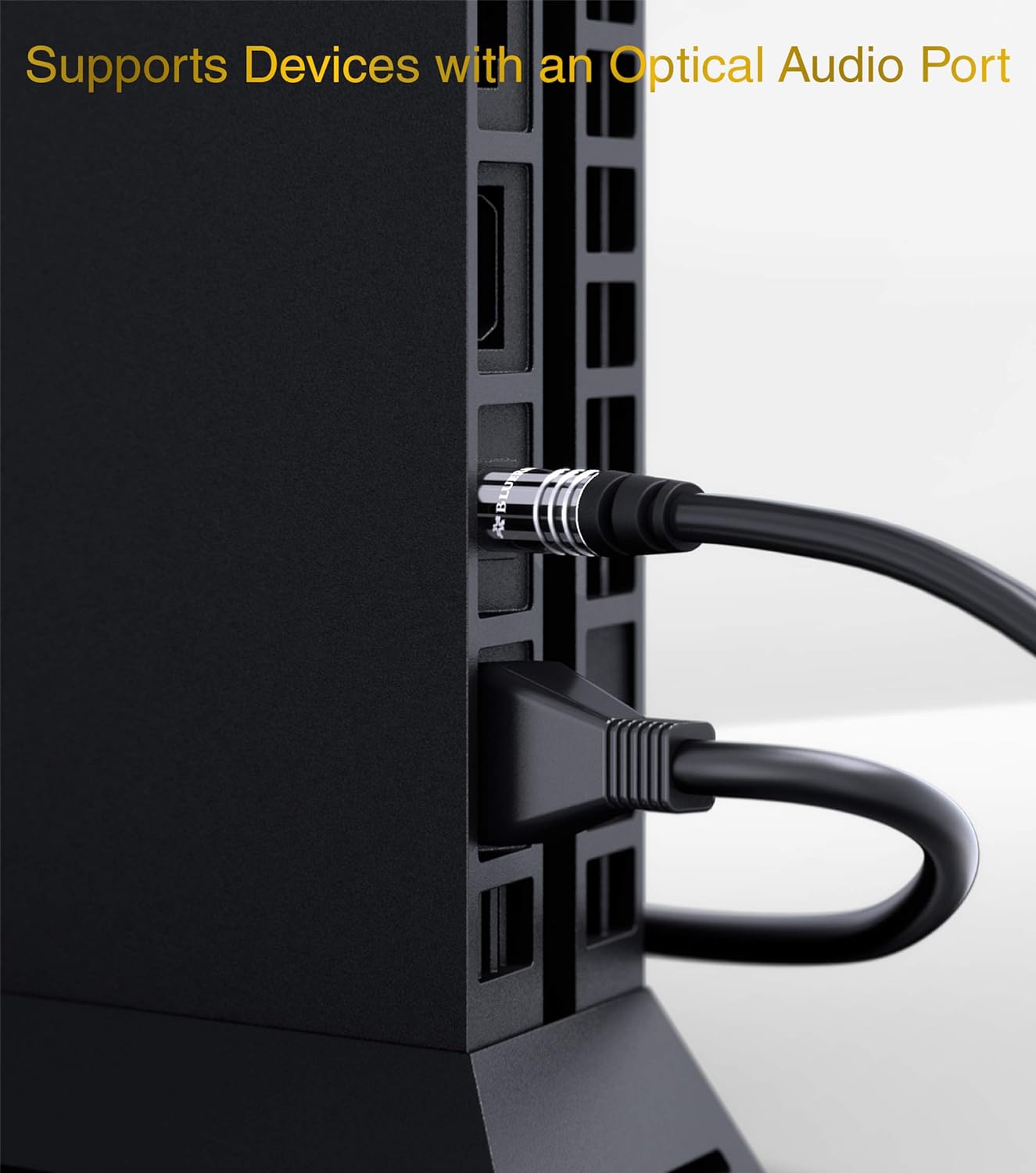 BlueRigger Digital Optical Audio Toslink Cable (75FT, Fiber Optic, Aluminum Shell, 24K Gold-Plated) - Compatible with Home Theatre, Sound Bar, TV, Xbox, Playstation PS4 – Premium Series