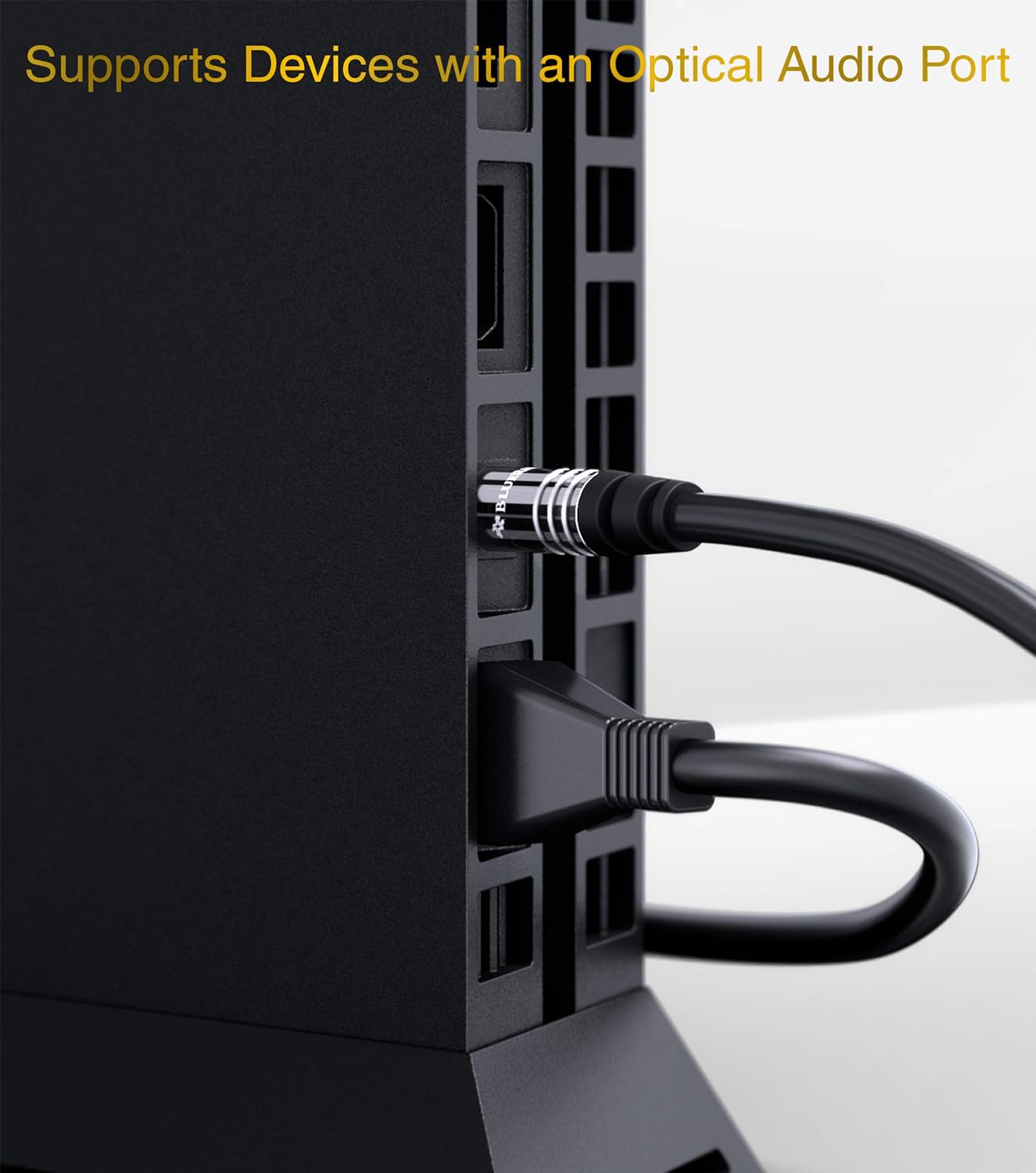 BlueRigger Digital Optical Audio Toslink Cable (1.5FT, Fiber Optic, Aluminum Shell, 24K Gold-Plated) - Compatible with Home Theatre, Sound Bar, TV, Xbox, PlayStation PS4 – Premium Series