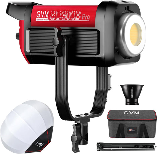 GVM 300W Photography Lighting Bi-Color Video Light with Bowens Mount Lantern Softbox and Stand CRI 97+ CCT 2700K~6800K 12 Lighting Scenes App Control Studio Lights for Photography