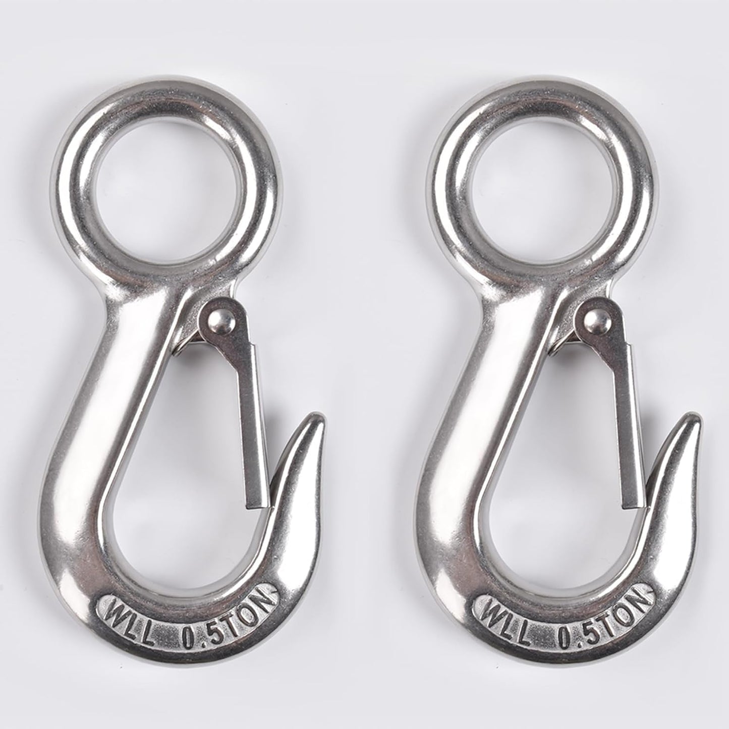 Alele 2Pack 0.5T Crane Scale Grab Hooks,Slip Hooks,Stainless Steel Lifting Hook Rigging Accessory