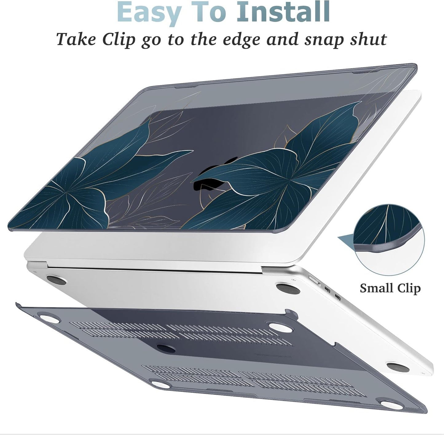 May Chen for MacBook Air 13.6 Inch Case 2025/2024/2023/2022 Release (Model A2681 A3113 A3240, M2 M3 M4 Chip) – Hard Shell Laptop Cover with Keyboard Cover & Screen Protector，Golden Flowers