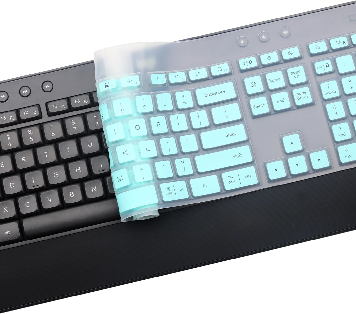 Keyboard Cover Skin for Logitech MK545 MK540 Wireless Keyboard, Logitech MK545 Keyboard Protector, Logitech MK540 Ultra Thin Desktop PC Silicone Clear Keyboard Skin Protector-Hotblue