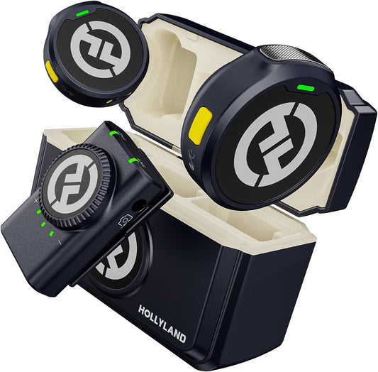 Hollyland Lark M2 Wireless Lavalier Microphone for Camera PC Laptop Phones, Mini Lapel Microphone Wireless, 48KHz 24Bit, 1000ft Range, Noise Cancellation, 30H Battery for Video Recording, Streaming