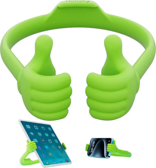 Honsky Thumbs Up Tablet Stand - Portable Monitor Stand Holder for Desktop, Universal Cute, Green