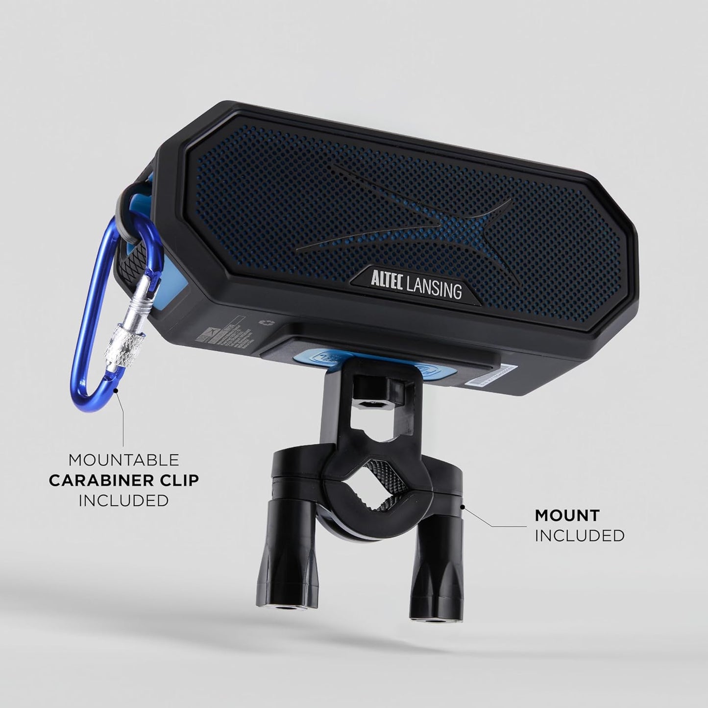 Altec Lansing Magnetic Bluetooth Speaker HYDRAJOLT 2.0, Waterproof IP67, 12W Output Power, 16H Battery, Multicolor LED, 100ft Wireless Range, Voice Assistant, USB-C Quick Charge