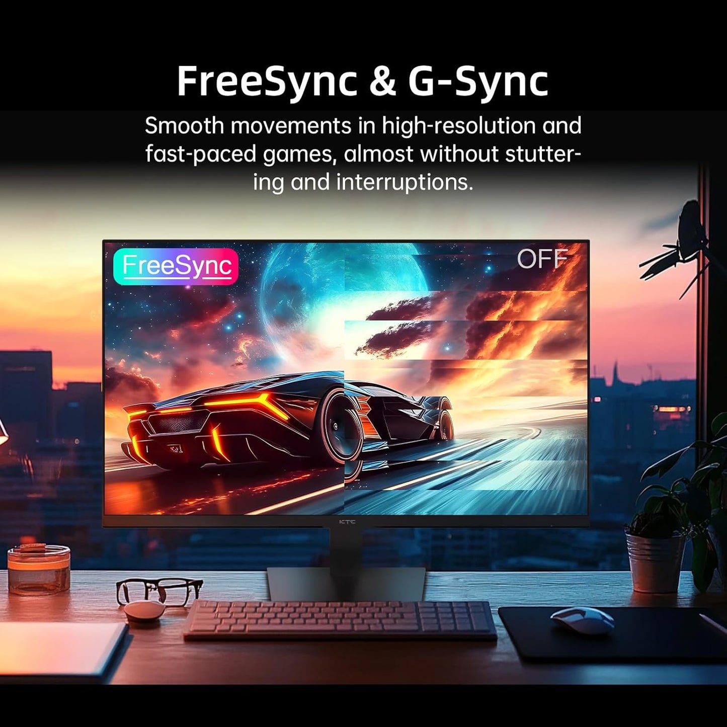 KTC 24 inch Monitor - 1080P Monitor, 100Hz FreeSync Gaming Moniter with HDR10,VESA Mountable, Adjustable Tilt, ZeroFrame Design, HDMI,VGA,Earphone Ports, PC Monitors for Office