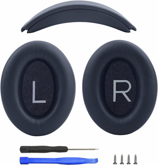 Ear Pads Replacement Headband Cushion Foam for Bose QuietComfort 35 45 (QC35 QC45) Headphones Accessories Easy to Install (Dark Blue)