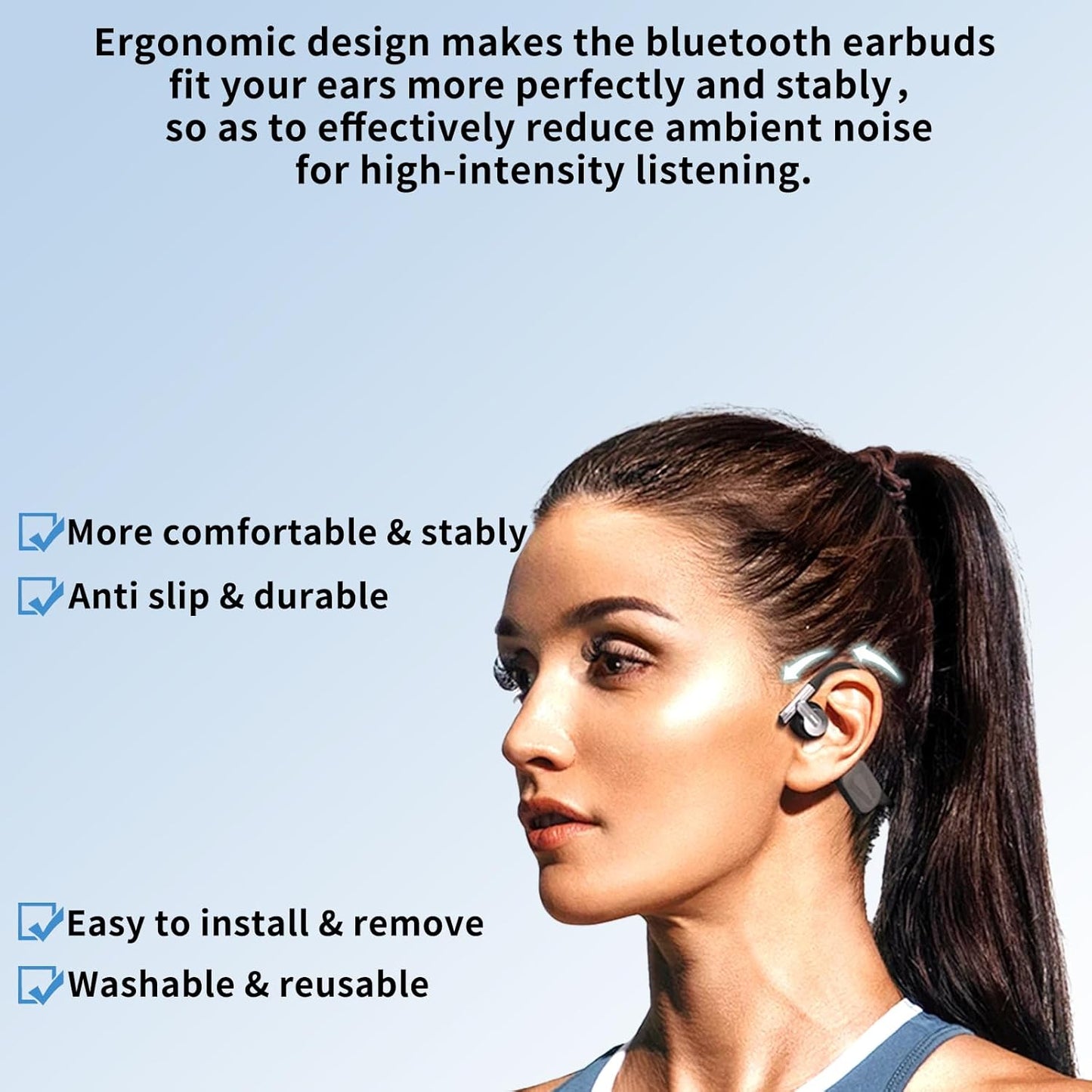 Earbud Replacement Tips Silicone Earbud Tips Fit Most in-Ear Earbuds(Inner Hole 3.8mm -5.1mm) Headphone Ear Bud Covers 9 Pairs S M L