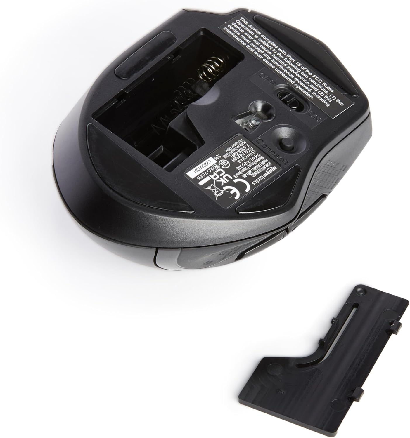 Amazon Basics Computer Mouse Wireless, Ergonomic, 2.4 GHz Optical, DPI Adjustable, Compatible With PC, Mac, Laptop, Black