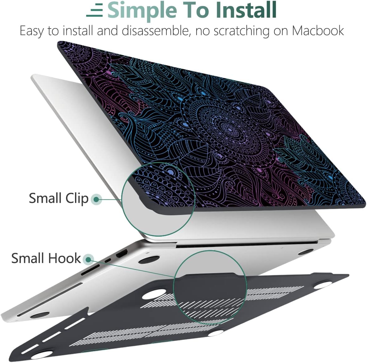 DONGKE for M4 MacBook Pro 16 Inch Case 2024 2023 2021 A3403 A3186 M3 A2991 M2 A2780 M1 A2485 Pro/Max Chip, Plastic Hard Shell Case & Keyboard Cover for Mac Pro 16 with Touch ID, Colorful Mandala