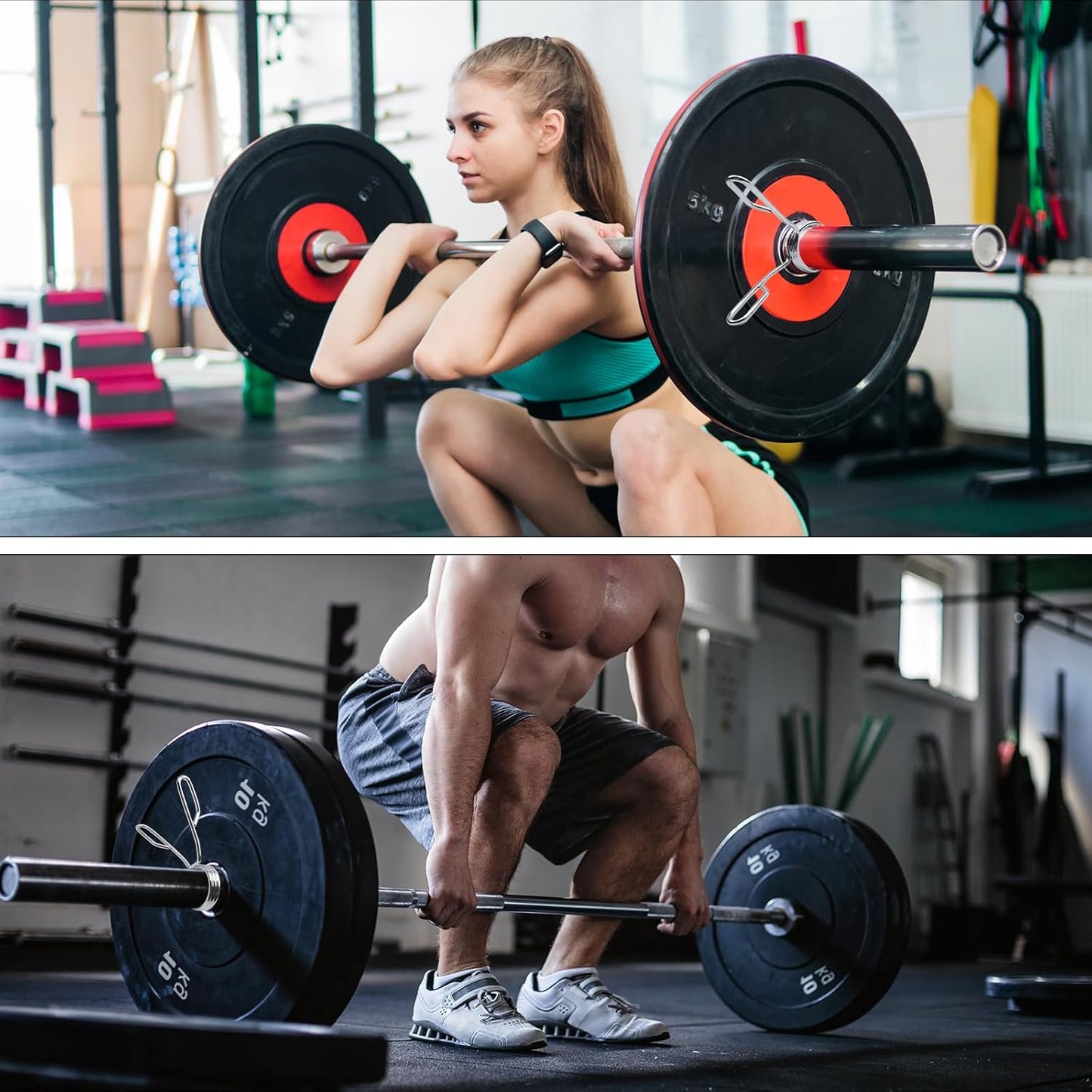 4 Pieces 2 Inch Dumbbell Spring Collars Barbell Clamps Locking Collars Clips for Weightlifting Exercise Fitness Training Supplies