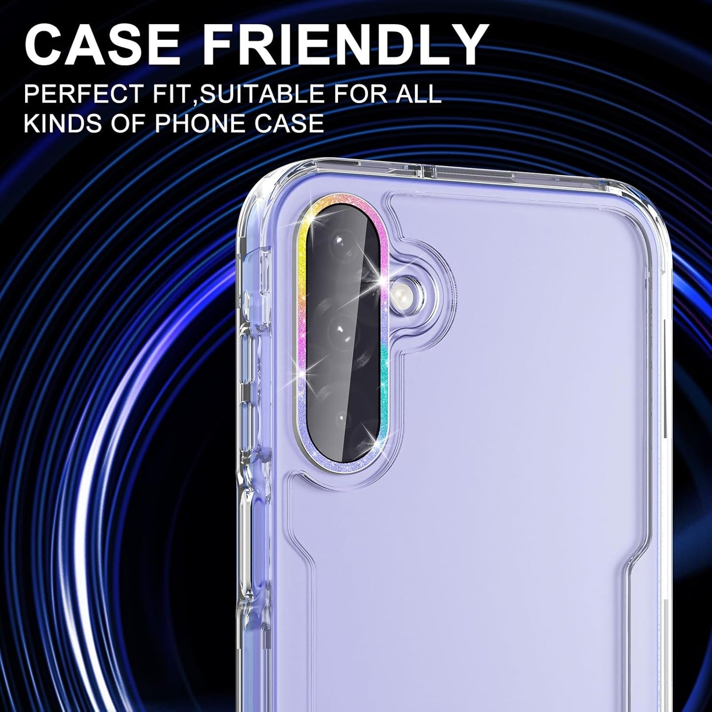 for Samsung Galaxy A26/A36/A56 Camera Lens Protector, Individual Metal Ring Tempered Glass Lens Cover, [Strong Adsorption] Scratch Resistant Ultra-Thin HD Clear Lens Cover, 1 Set-Colorful