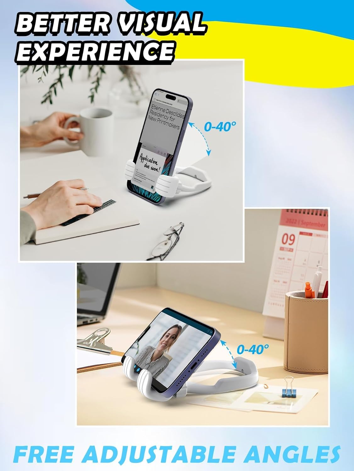Cell Phone Stand Thumbs Up Lazy Phone Stand - 2 Pack Phone Holder 2025 College Graduation Gifts for Her Him Cellphone iPhone Stand for Desk Birthday Gifts for Teens Girls Boys Adults Women Men Wife