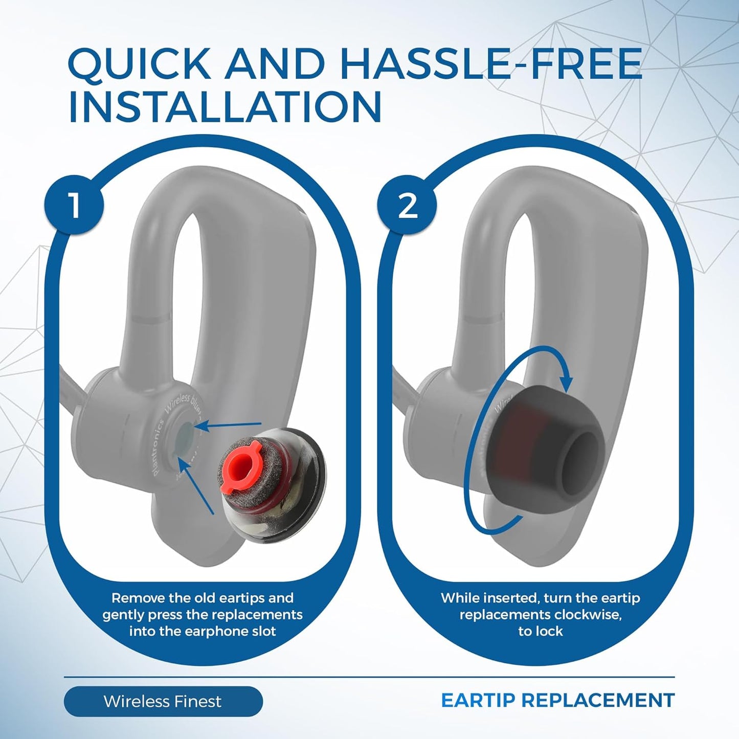 3X Ultra Comfort Eartips Ear Buds Replacement Earphone Ear Tips Kits Earpads Foam Set Cushion for Plantronics Voyager 5200 5220 5210 Series Bluetooth Headset Headphone (Medium M)