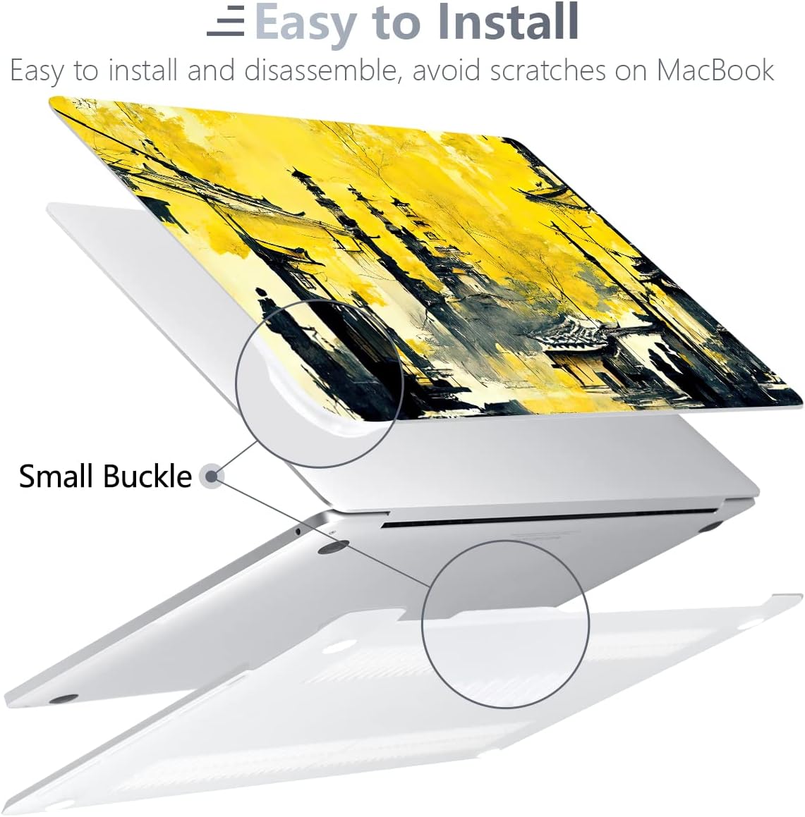 Batianda Design Case for M1 MacBook Air 13 Inch Model A2337 A2179 A1932 2021 2020 2019 Release,3D Painted Landscape Series Hard Shell with Keyboard Cover & Screen Protector, Autumn