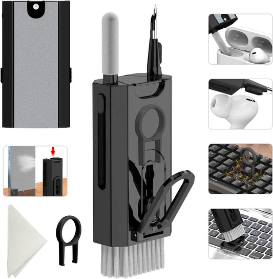8 in 1 Electronic Cleaning kit - Keyboard Cleaner, Keyboard Cleaning Kit, Laptop Cleaner, Laptop Cleaning Kit, Electronic Cleaner Kit for Airpods Pro/Laptop/Phone(Give Away a Flannel Cloth) Black