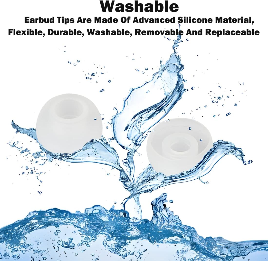 Earbud Tips - Replacement Earbud Covers & Headphone Earpads - Compatible With Powerbeats 2/3, LG & Samsung Earbuds - White, 9 Pairs