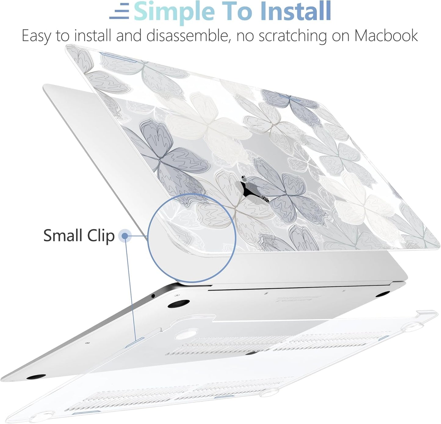 MEEgoodo for MacBook Air 13 inch Case 2021 2020 2019 2018 Released A2337 M1 A2179 A1932 with Touch ID, Plastic Hard Shell & Keyboard Cover Compatible with MacBook Air Case 13.3, Multicolored Roses