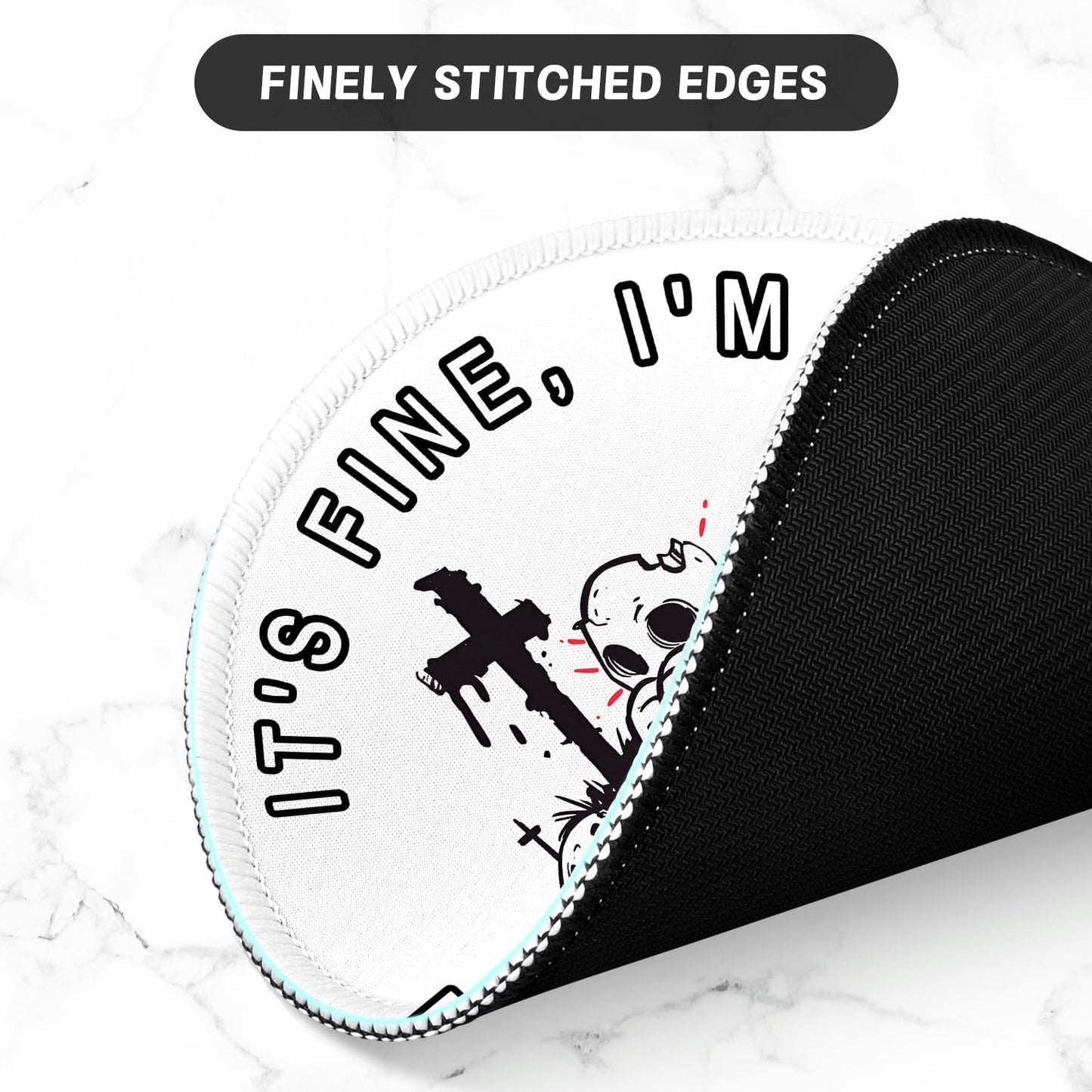 ITNRSIIET Round Mouse Pad with Stitched Edge Premium-Textured Waterproof Non-Slip Rubber Base Desktop Protection Mat Diameter 8.7 inches, Lonely