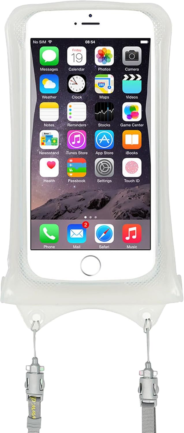 AquaVault 100% Waterproof Floating Smart Phone Case & Money Pouch - Fits All Phones - Made from Premium Heavy Duty PVC for Added Drop Protection - Includes Adjustable Neck Strap. White