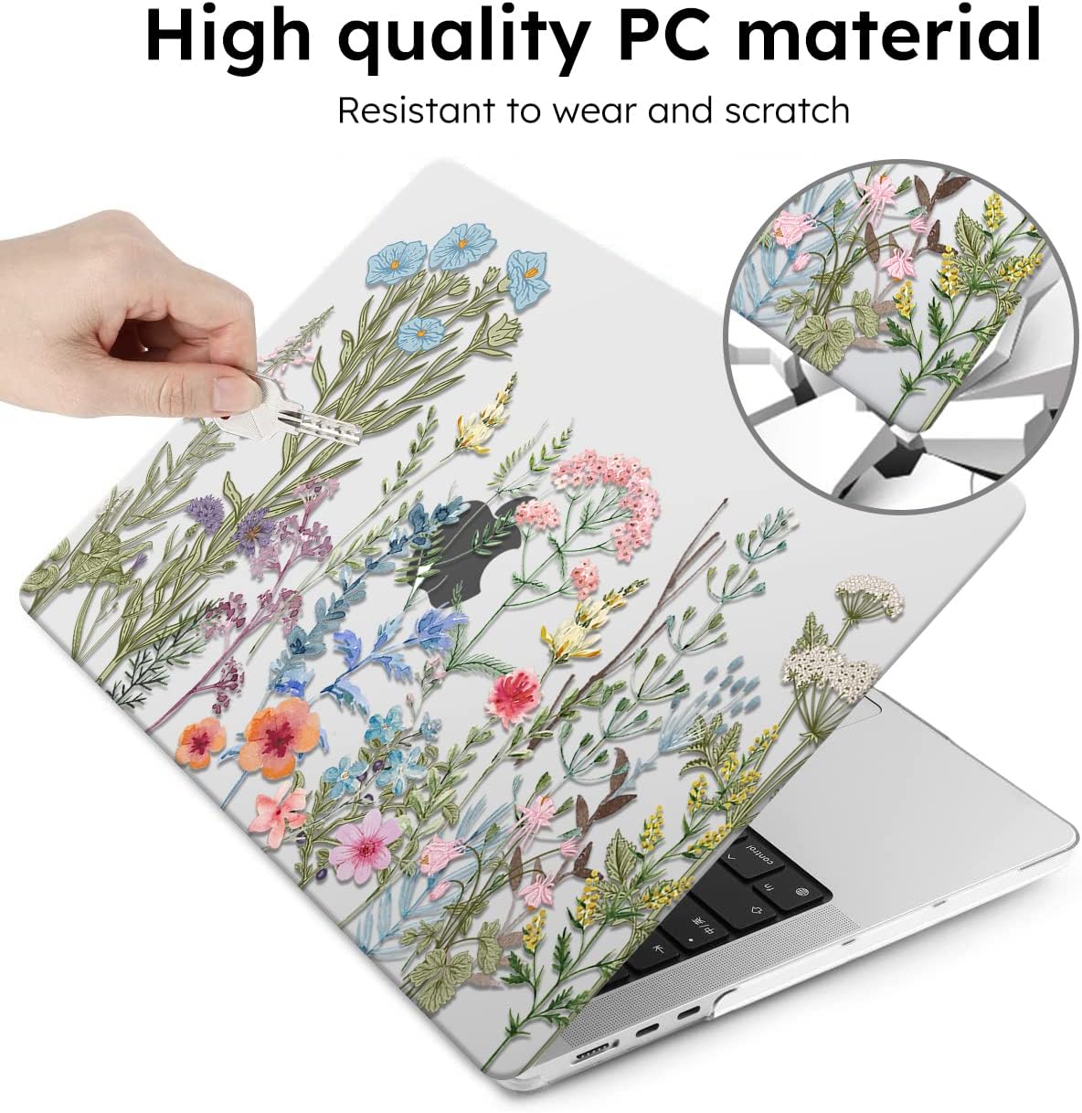 iCasso for MacBook Air 13 inch Case 2025 2024-2022 Release M4 A3240 M3 A3113 A2681 M2 with Liquid Retina Display, Hard Plastic Shell for Mac Air 13.6, TPU Keyboard Cover&Screen Protector, Weeds Clear