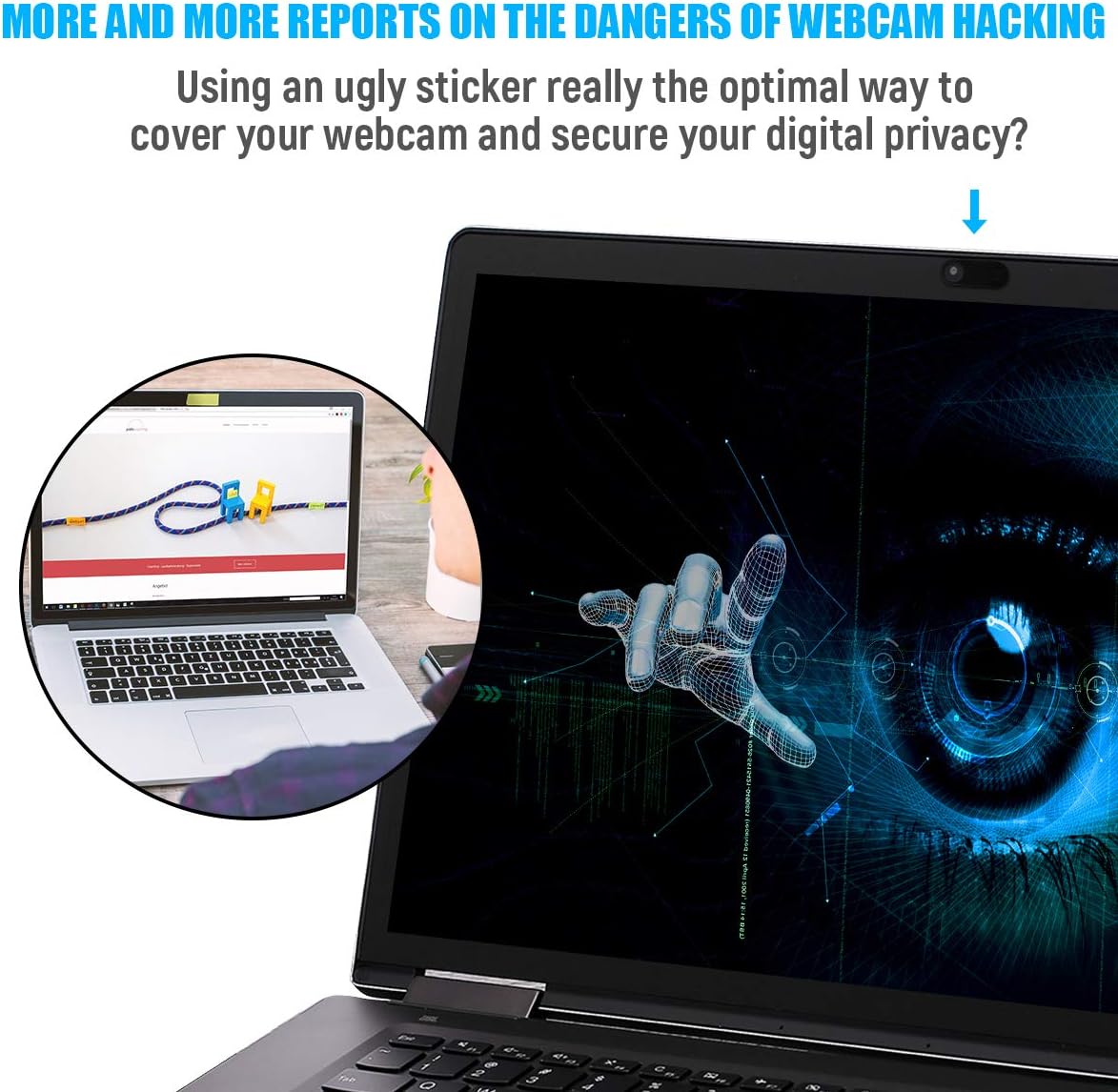 HKDGYHON Webcam Cover Slide, 0.028 Inch Ultra Thin Laptop Camera Cover Blocker, Web Cam Privacy Cover for MacBook iPhone iPad iMac, Protect Your Visual Privacy Security (Multi-Color-6 Pack)