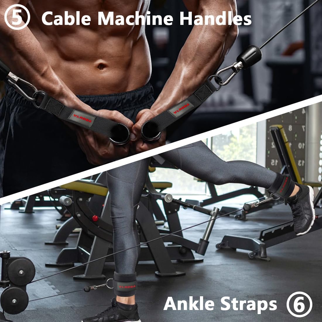 Cable Attachments for Gym,Cable Machine Accessories for Home Gym, Triceps Pull Down Attachment, LAT Pull Down Attachment Weight Fitness