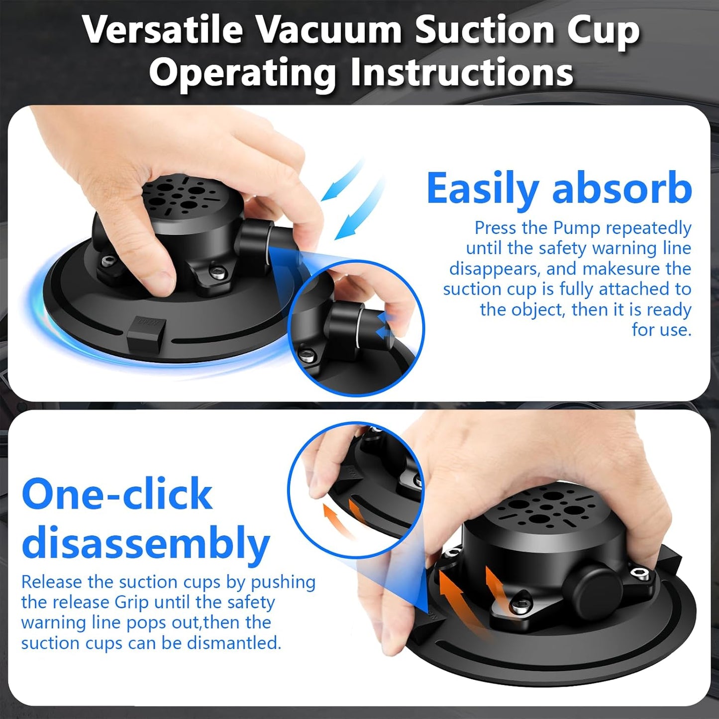 Camera Suction Cup Mount with Ball Head Magic Arm,4.5" Metal Vacuum Suction Cup Mount Car Windshield Dash Mount for Action Camera/Phone Holders with 1/4",1/8" Holes(Black)