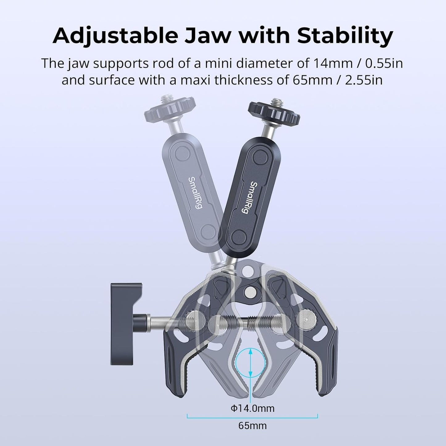 SMALLRIG Camera Mount Clamp 2-Pack, Ballhead Magic Arm with Adapter for GoPro, Camera Monitor Mount, Super Clamp for DSLR/Stabilizer - 5529