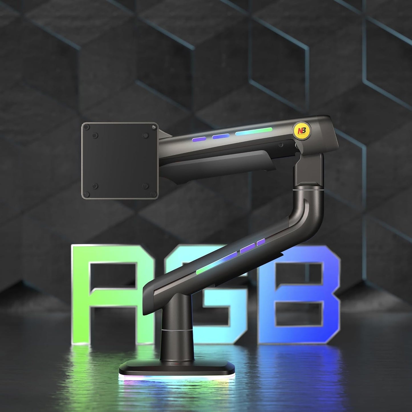 Gaming Monitor Arm for Flat/Ultrawide/Curved Monitors 32 to 60 inch, Heavy Duty Monitor Stand Load up to 20 kg, VESA 75/100 mm Mount (Oliver Green)