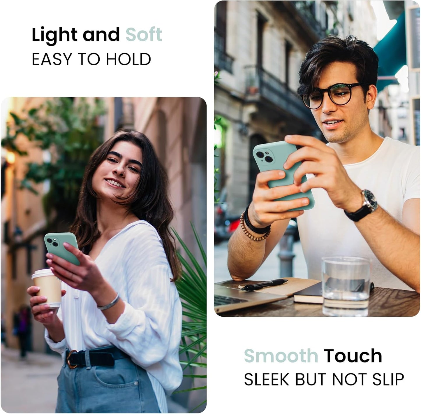 FireNova Designed for iPhone 14 Case, Silicone Upgraded [Camera Protection] Phone Case with [2 Screen Protectors], Soft Anti-Scratch Microfiber Lining Inside, 6.1 inch, Mint Green