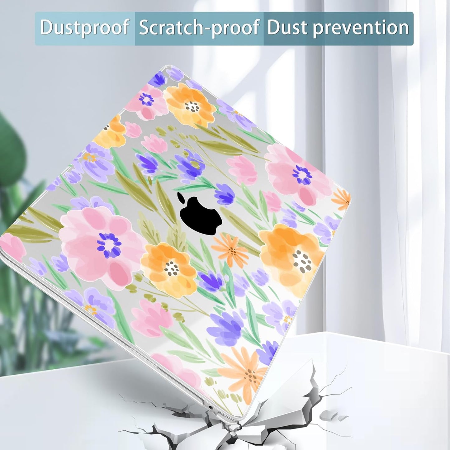 May Chen for MacBook Air 13.6 inch Case A3240 M4 A3113 M3 A2681 M2 with Retina Dispaly, 2025 2024 2023 2022 Release, Plastic Hard Shell Case with Screen Protector & Keyboard Cover, Flower S918