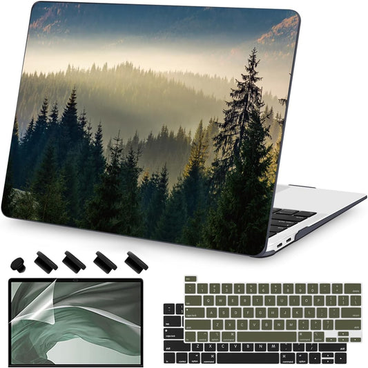 Teryeefi Compatible with MacBook Pro 13 inch Case M2 M1 2024, 2023, 2022-2016（A2251 A2289 A2159 A1989 A1708 A1706 with Touch Bar, Plastic Hard Shell Cover for 13" MacBook Pro, Forest Landacpe