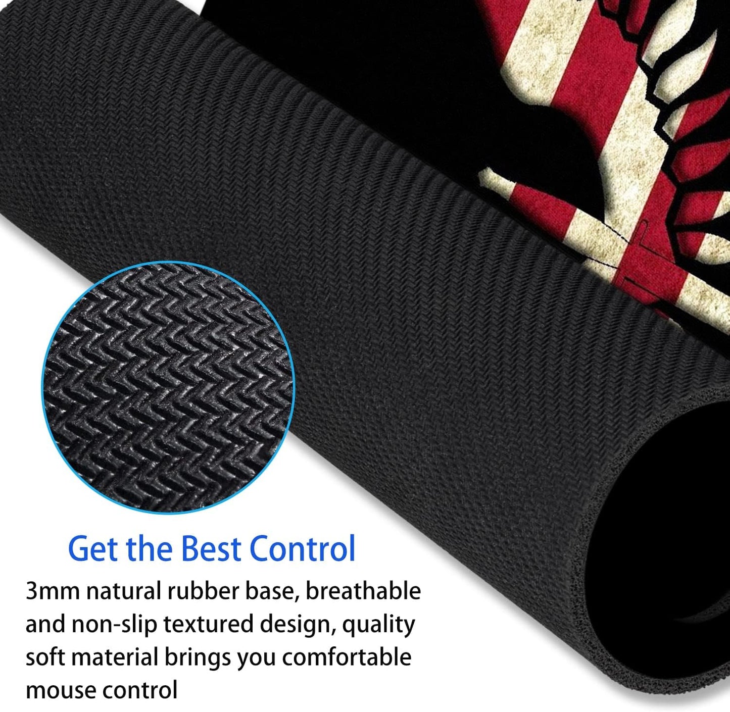 America Flag Mouse Pad Personalized Art Design Computer Laptop Non-Slip Rubber Mouse Pad 9.5x7.9 Inch