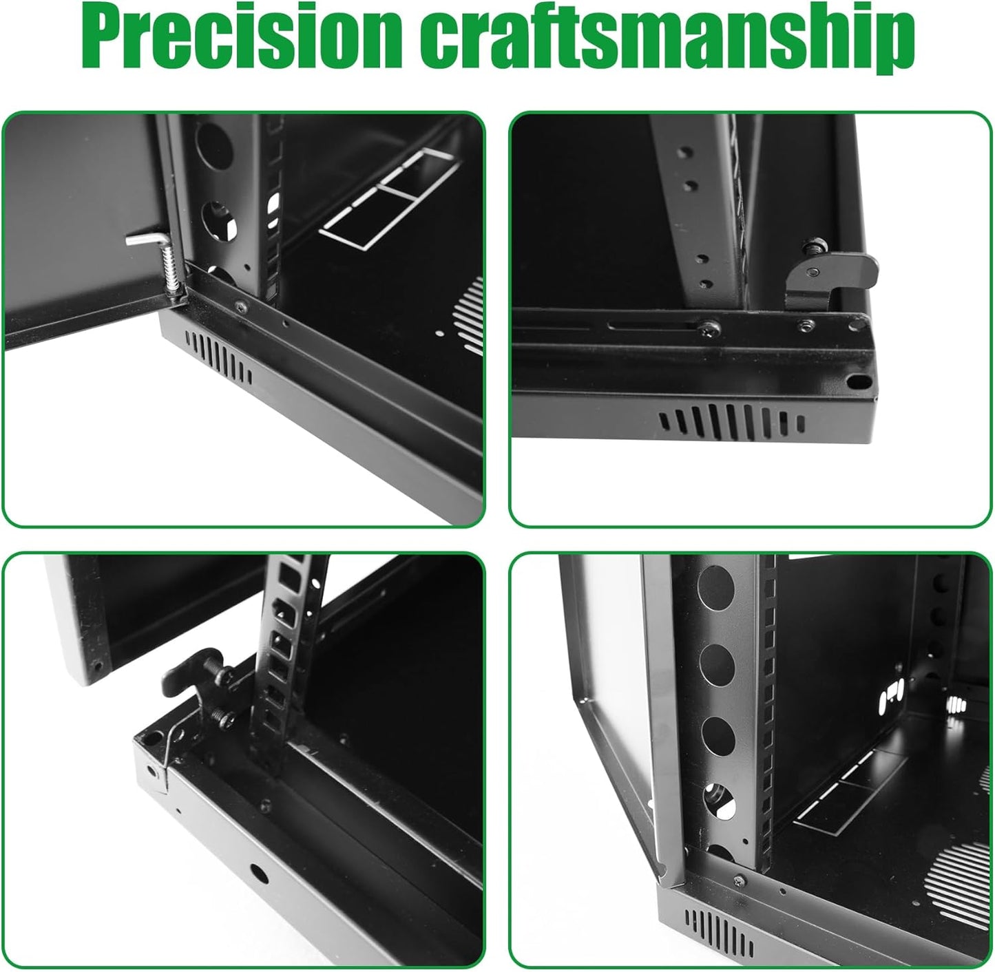 22U Server Cabinet Wall Mount Rack Enclosure with Caster Wheels 2 Server Fans Locking Grid Gate Removable Side Panels 19" Network Cabinet 15-18.5" Installation Depth Heavy-duty frame(22u cabinet 44IN)