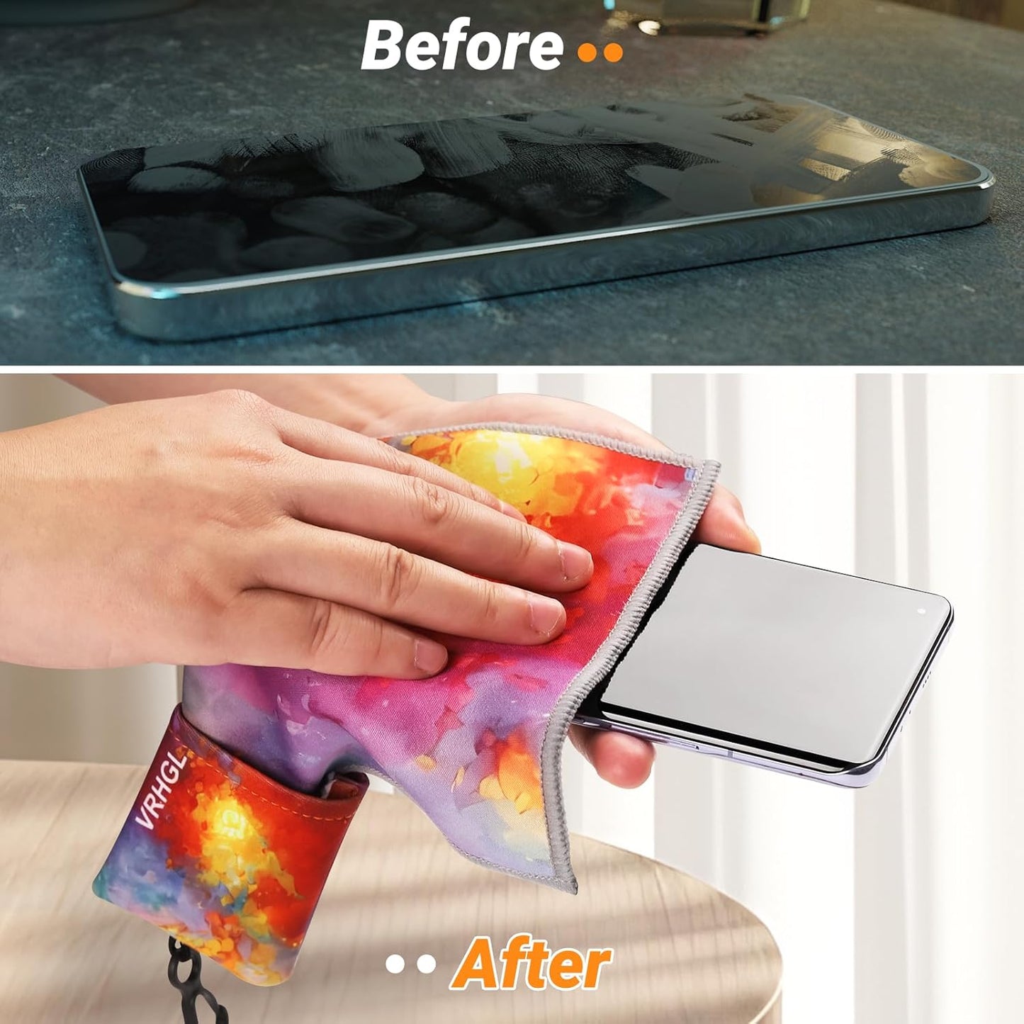 2-Sided Glasses Cleaner & Polishing Cloths,Portable Glasses Cleaning Kit,Microfiber Eye Glasses Lens Cleaning Coth Wipes Kit with Pouch,Color 6X 6-Inch