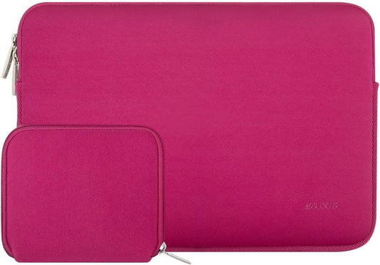 MOSISO Laptop Case 13.3 inch, 13-13.3 inch Laptop Sleeve Bag Compatible with MacBook Air/Pro 13/Pro 14 M5 M4 M3 M2 M1, HP Dell ASUS Lenovo, Neoprene Computer Sleeve Bag with Small Case, Rose Red