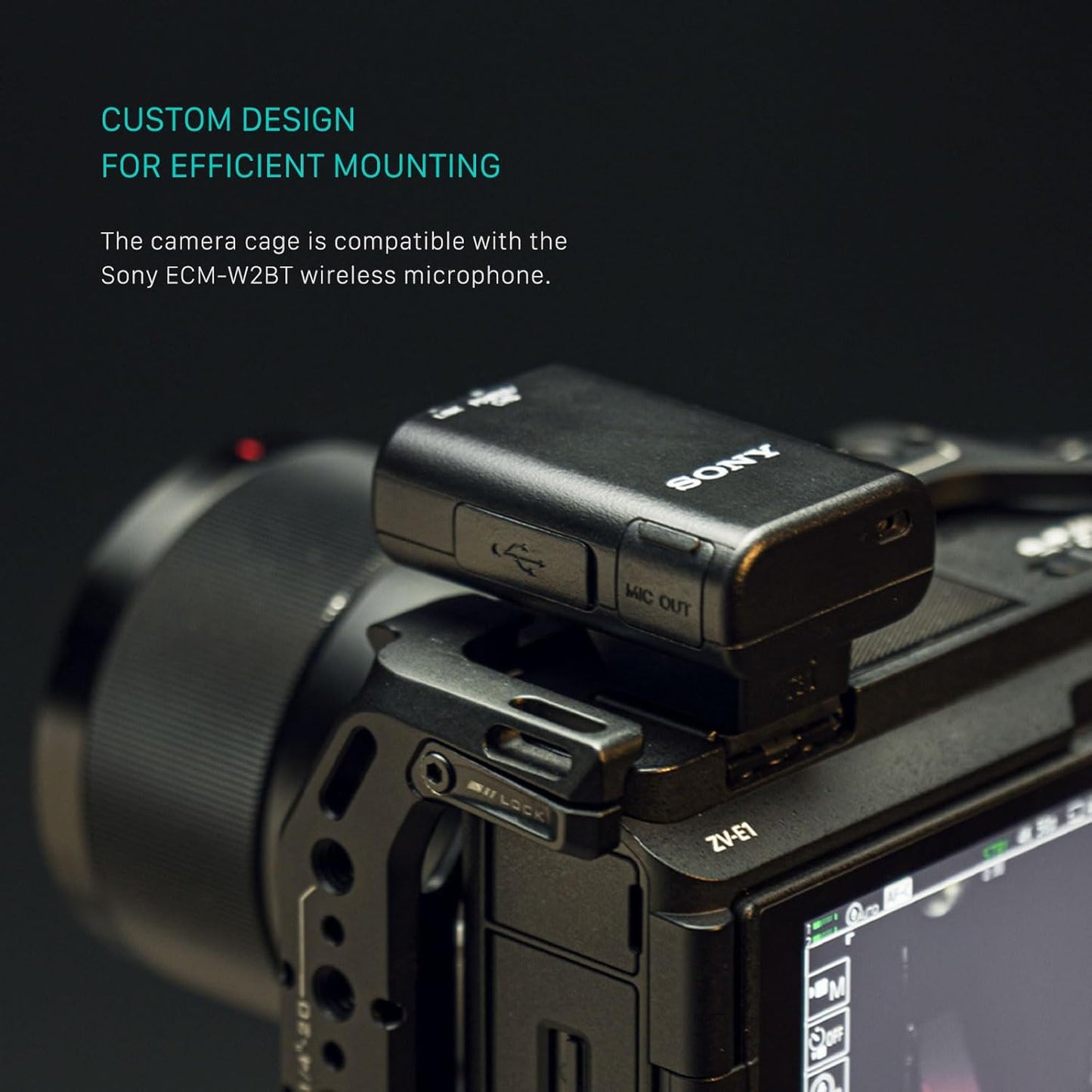 Tilta Full Camera Cage for ZV-E1 | Cold Shoe, NATO Rail, M3 and 1/4"-20 Threads Mounts | Silver