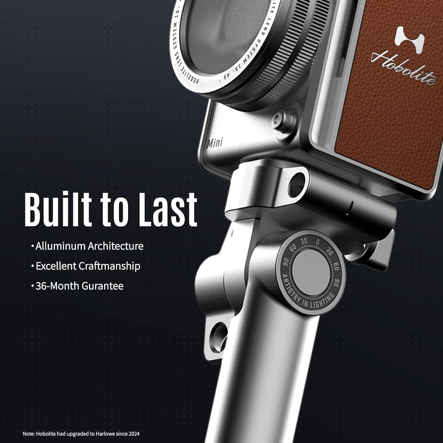 Harlowe Portable Mini LED Photography Lighting Creator Kit, 20W Travel Studio Light for Photoshooting and Video Recording, Bi-Color 2700K-6500K CRI/TLCI 96+ on Camera Light