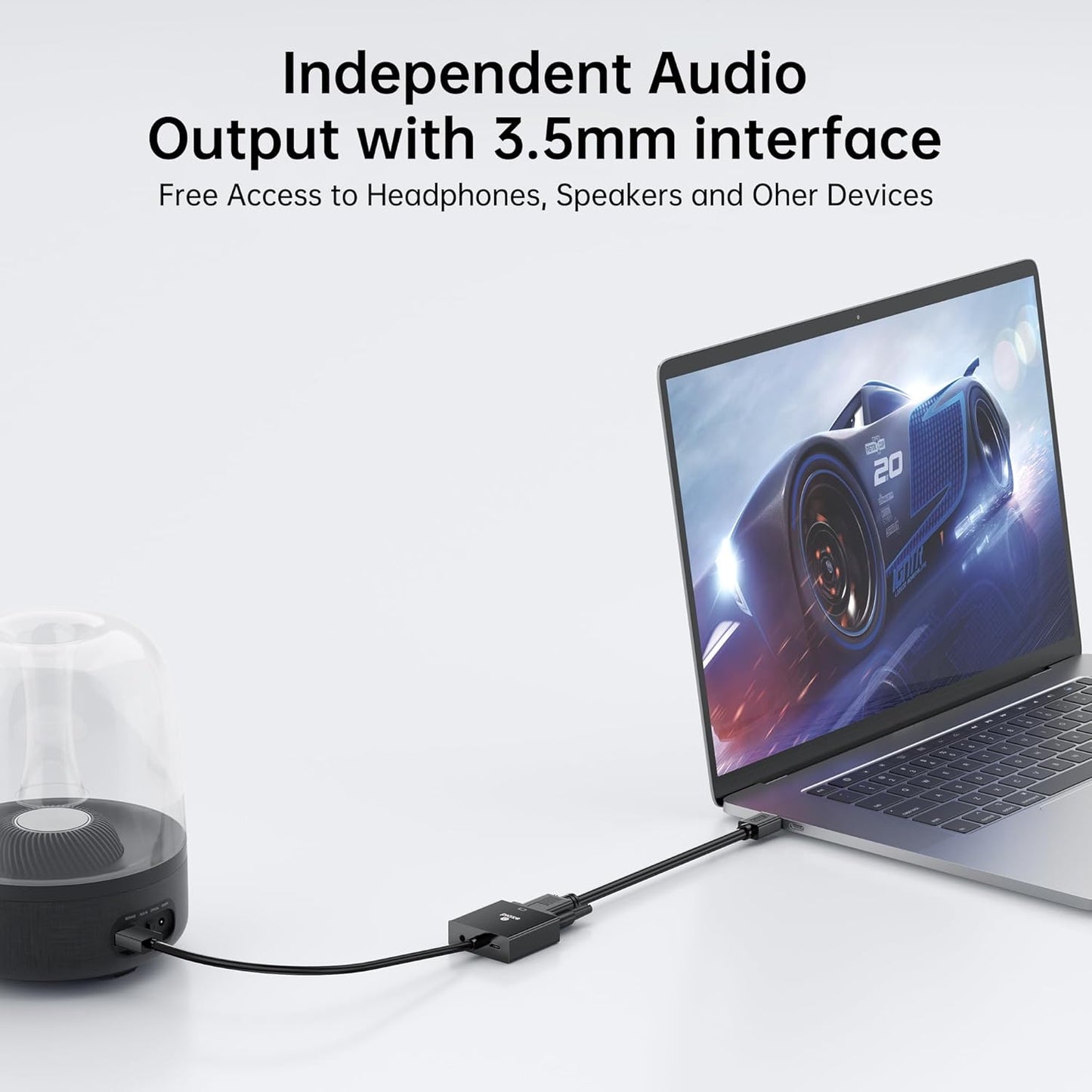 HDMI to VGA Adapter with 3.5mm Audio & USB Power – 1080P Converter for Laptop, TV Box, PS4, Monitor & Projector