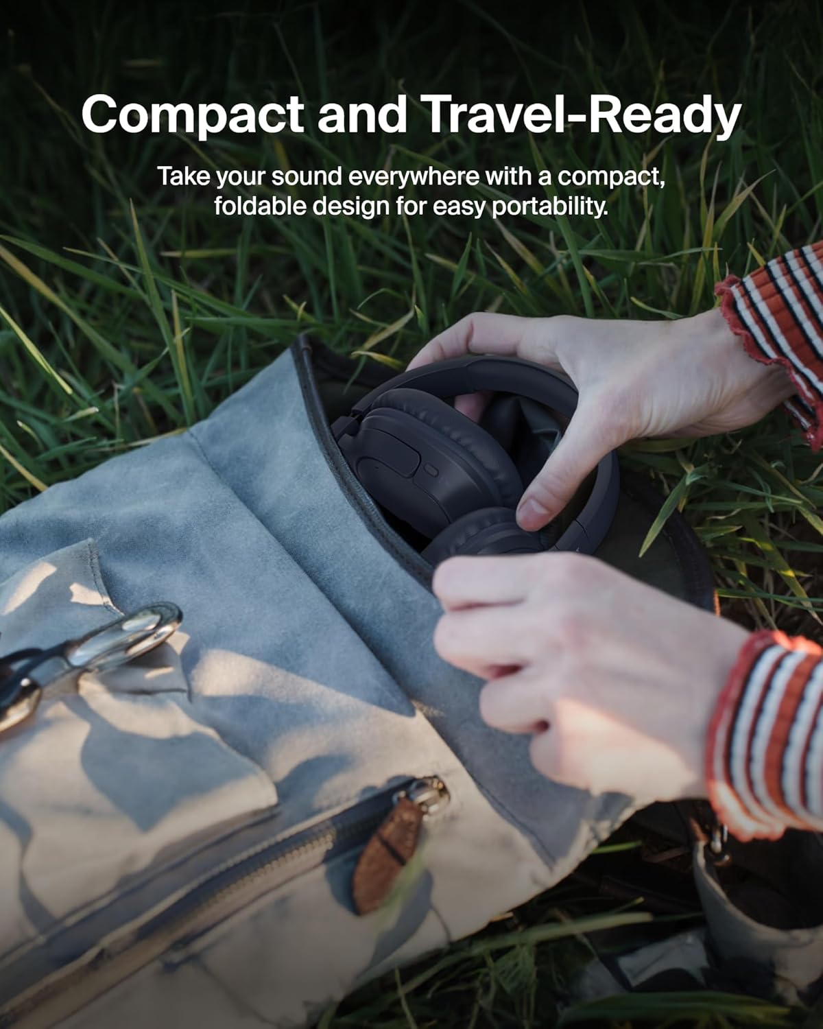 Belkin SoundForm Surround Bluetooth Over-Ear Headphones - Environmental Noise Cancelling Headphones - Wireless w/ 60H Playtime & Soft Ear Cups for iPhone, Galaxy, iPad, Travel, Home, or Office - Blue