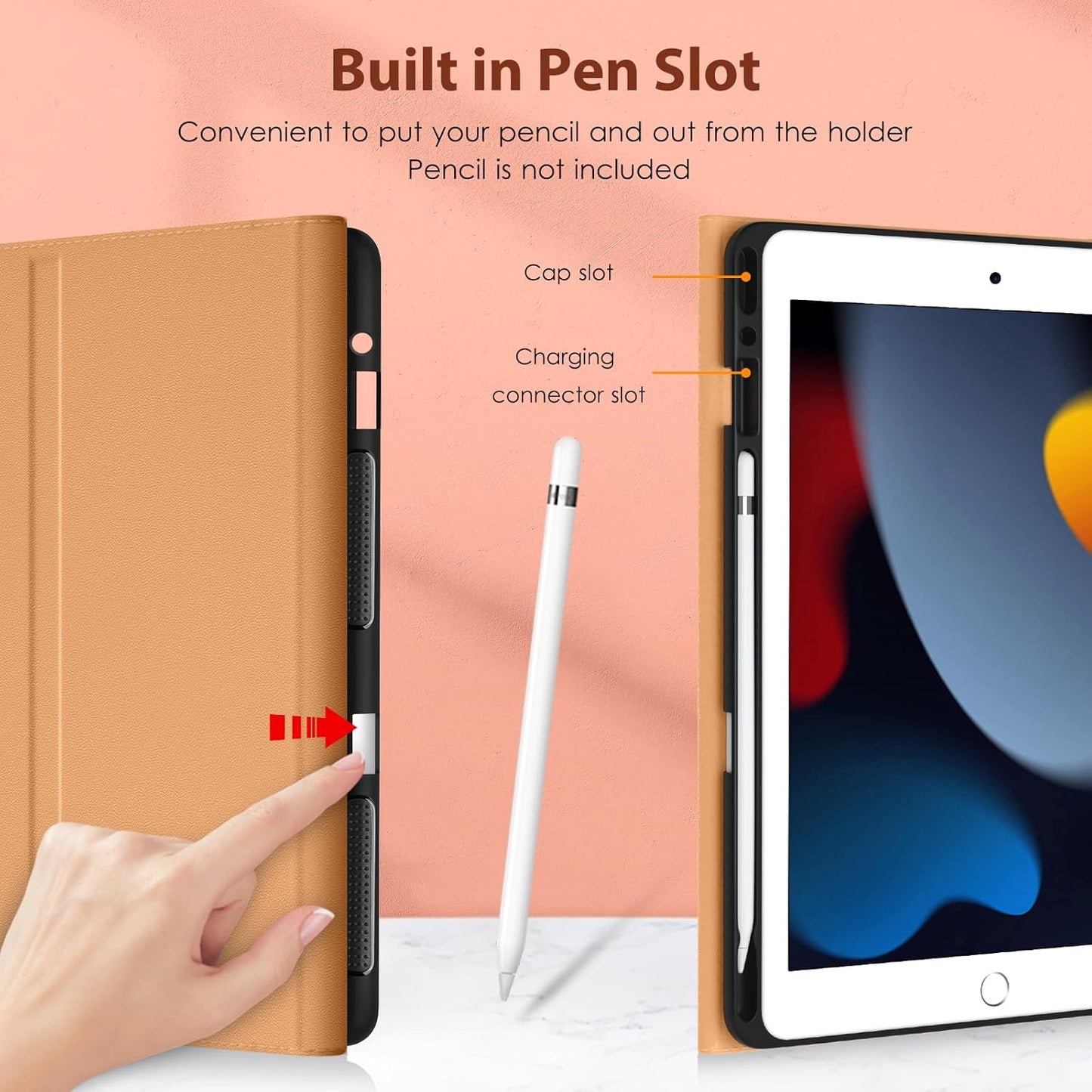 DTTO for iPad 9th/8th/7th Generation 10.2" Case 2021/2020/2019 with Keyboard, 7 Colors Backlit Wireless Detachable Keyboard Premium Leather Folio Cover with Pencil Holder & Pocket, Brown