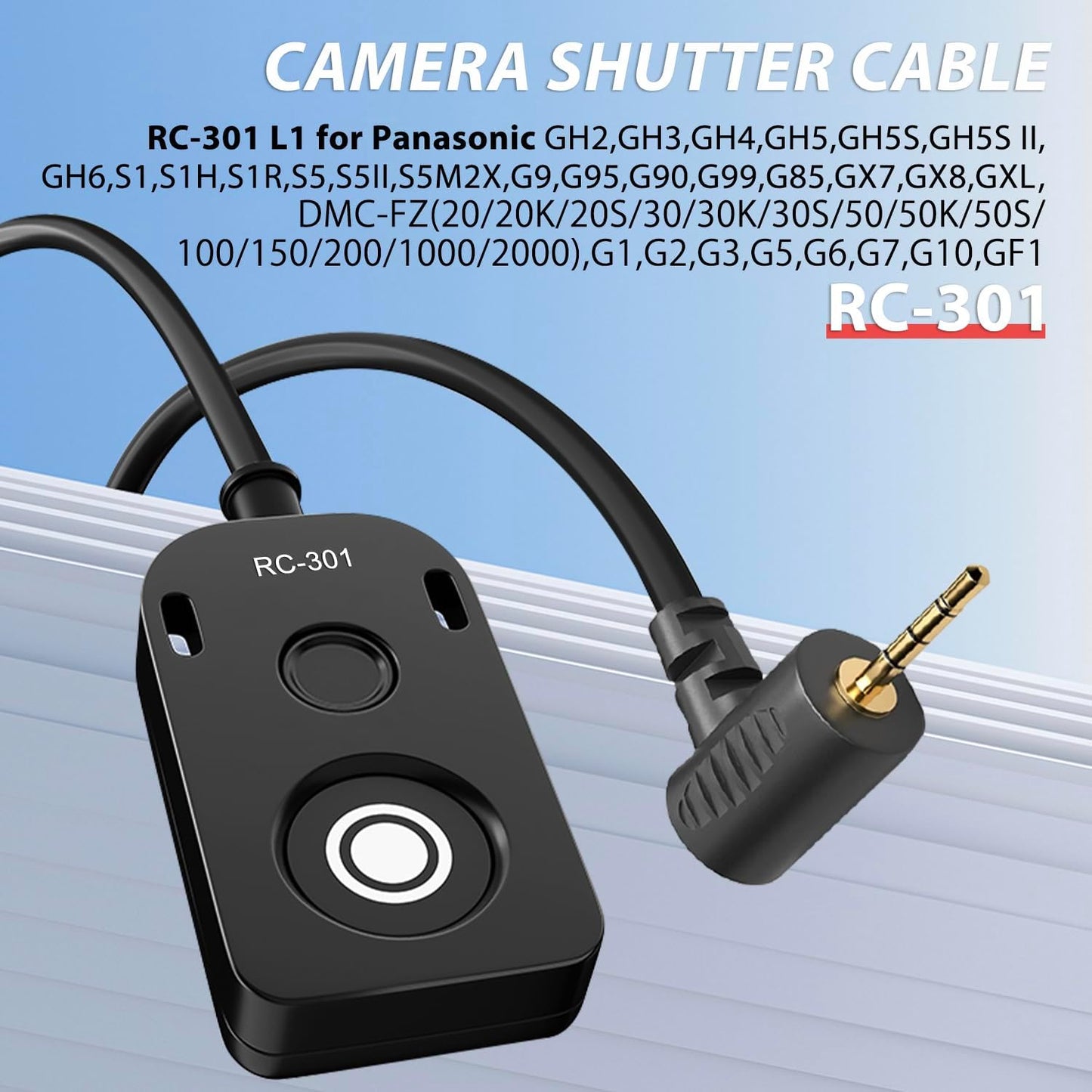 for Leica V-lux114 Cable/for Panasonic Genera Shutter Cable s5 ii S5M2XS GH4 GH5 /6 g85 g9 Remote Camera Small Shutter Release Remote Control V-lux2,V-lux3,V-lux4,V-lux5,V-lux114(RC301-L1 30cm)