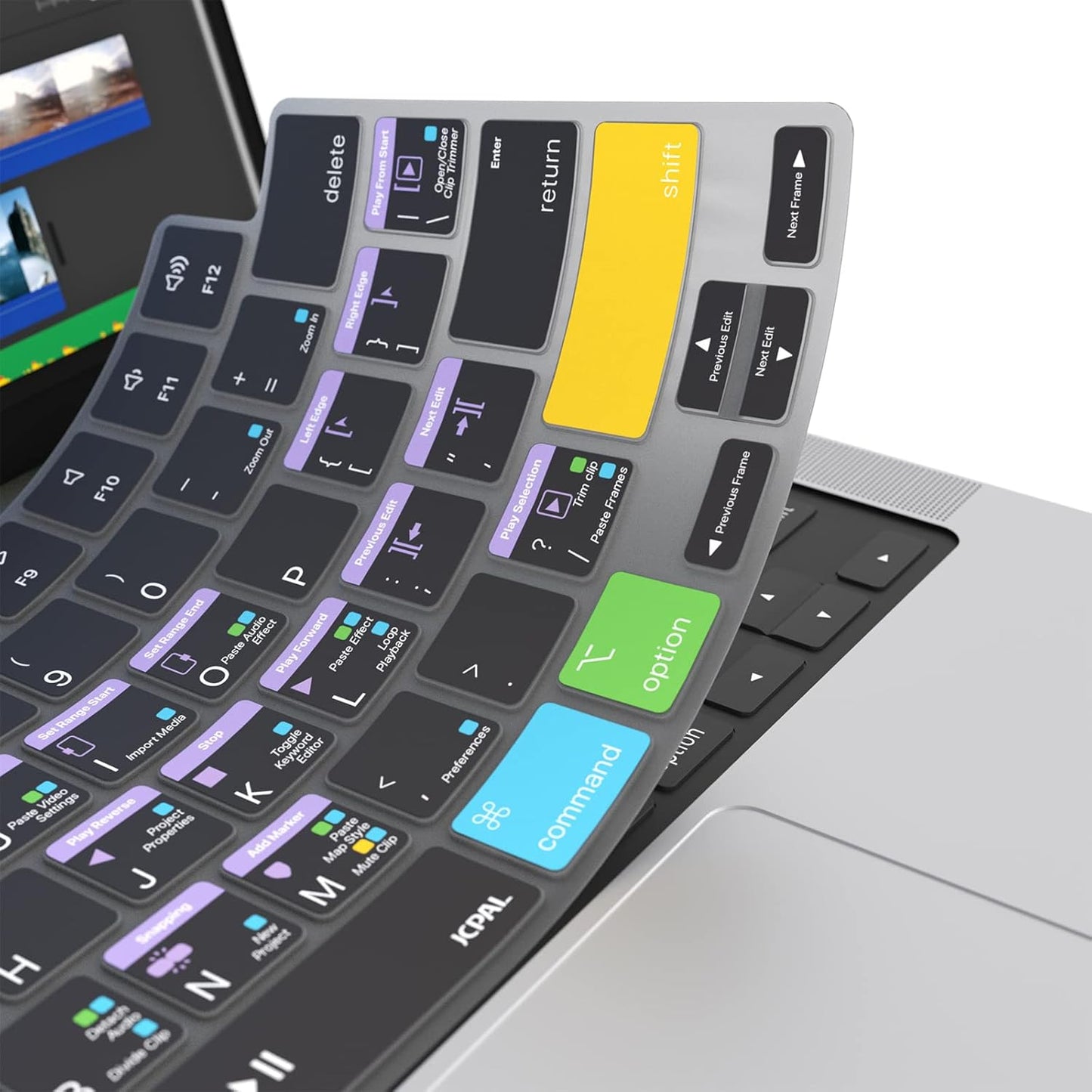 JCPal iMovie Shortcut Guide Keyboard Cover for Apple MacBook Pro 14 inch and MacBook Pro 16 inch (M1-M4 Models) and MacBook Air 13 inch and MacBook Air 15 inch (M2-M4 Models) (US-Layout)