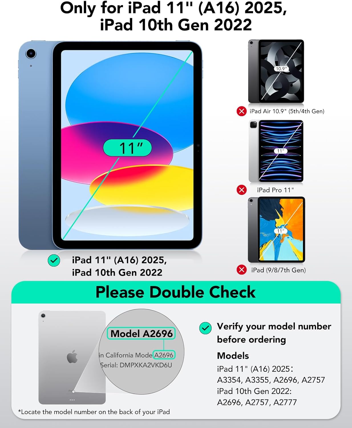 ESR for iPad (A16) 11th/10th Gen Flex Keyboard Case, Ultra-Light Magnetic Detachable Keyboard for iPad 10.9" with Writing/Viewing Modes, Larger Precision Trackpad, Dark Gray