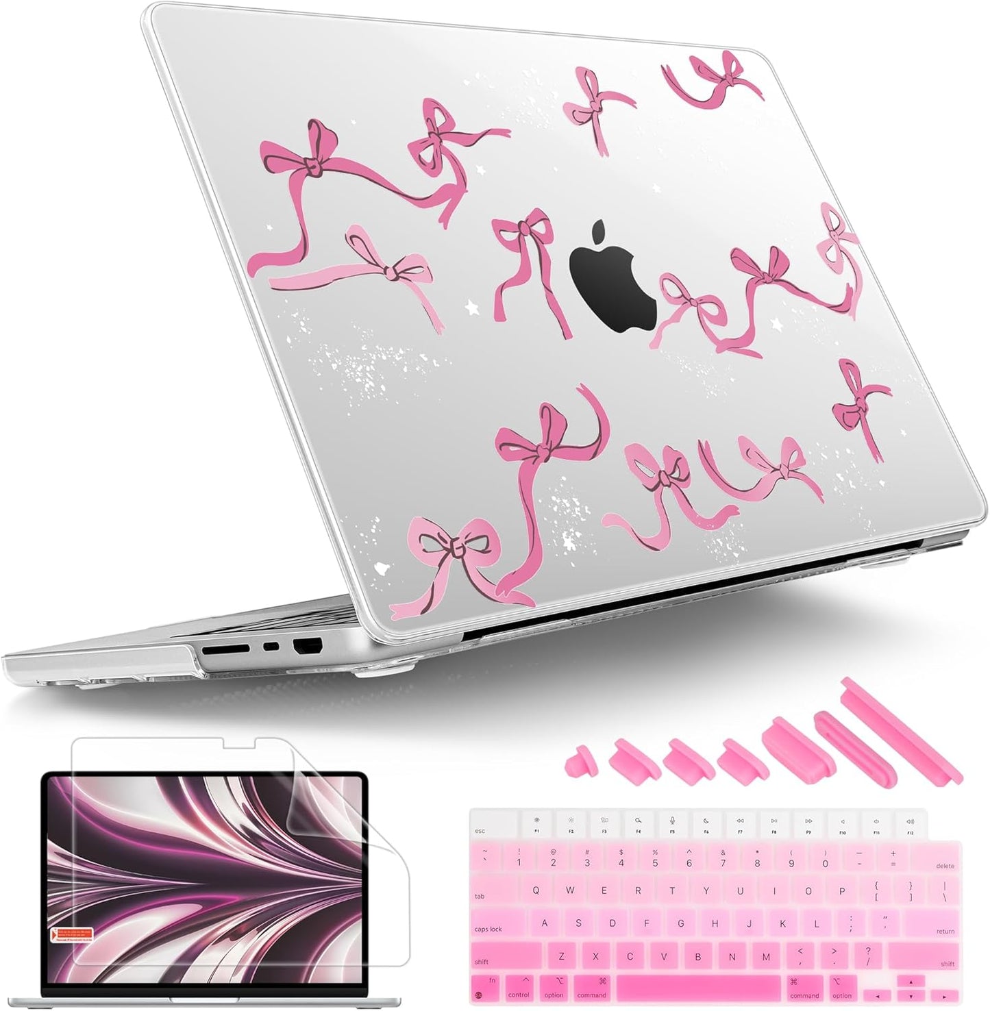 Tuiklol for MacBook Pro 14 Inch Case 2024-2021 Release M4 A3112 A3401 A3185/M3 A2918 A2992/M2 A2779/M1 A2442 Pro/Max,Hard Shell Case with Keyboard Cover & Screen Protector for Touch ID,Bow