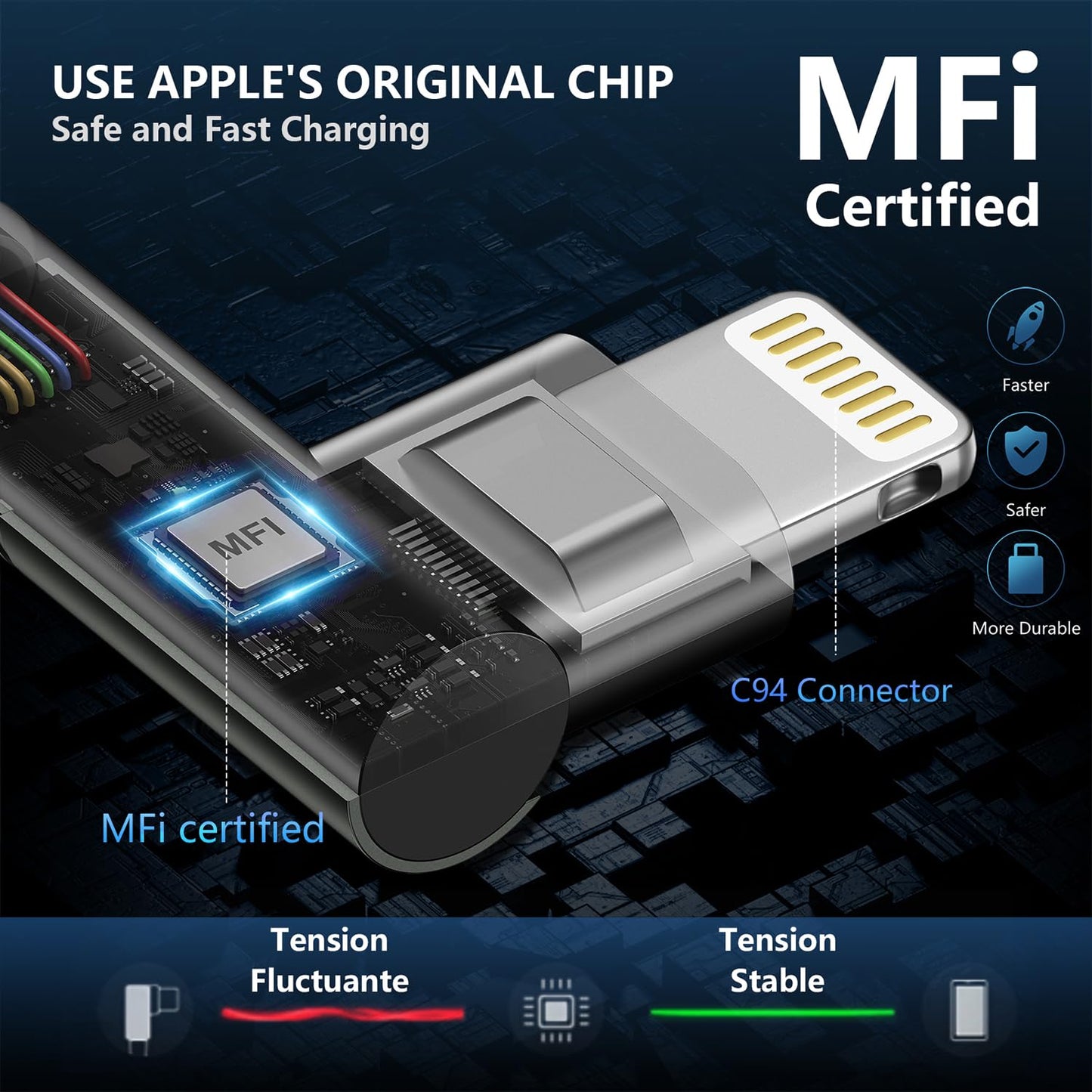 90 Degree USB C to Lightning 10FT, iPhone Charger [Apple MFi Certified] 3Pack Fast Charging Cables Cord,10 Foot Right Angle Nylon Braided USB C Lightning Cable for iPhone 14/13/12/11/Pro Max/Plus/8/7