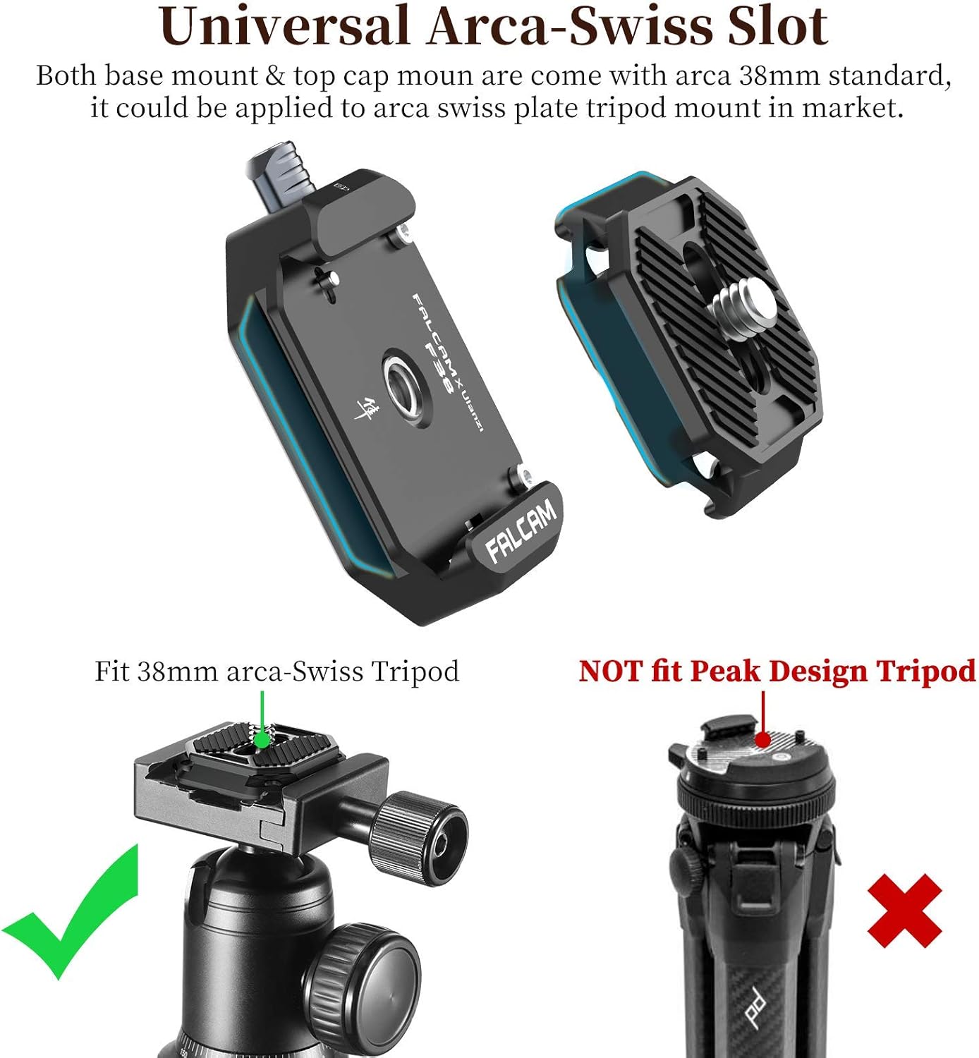 ULANZI F38 Camera Quick Release Plate w 1/4" to 3/8" Screw Thread, Quick Release System QR Plate Camera Tripod Mount Adapter for Sony Canon Monopod DSLR Stabilizer Slider DJI Switch Between Stablizer